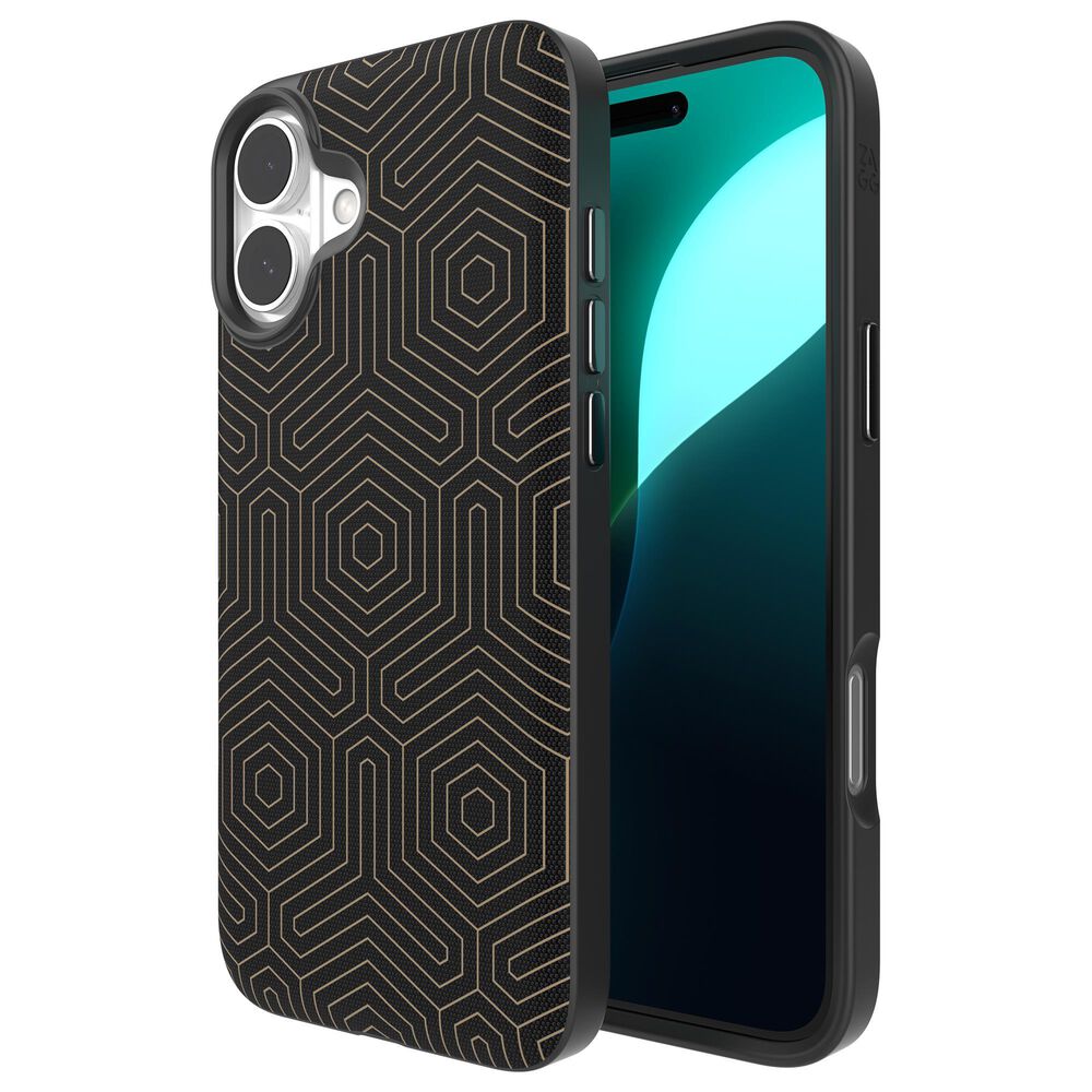 Zagg London Snap MagSafe Case for Apple iPhone 16 Plus in Black Hexagon, , large