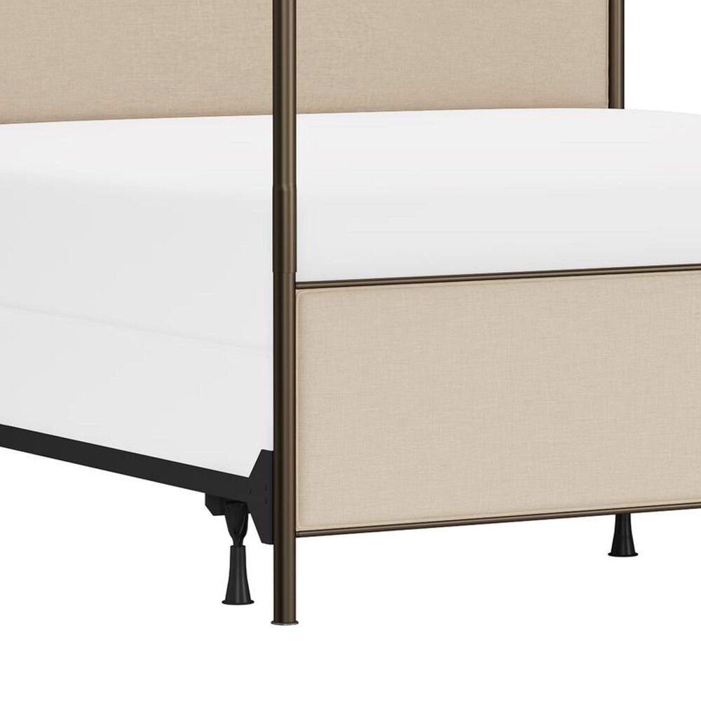 Richlands Furniture McArthur King Metal and Upholstered Canopy Bed in  Brown and Bronze, , large