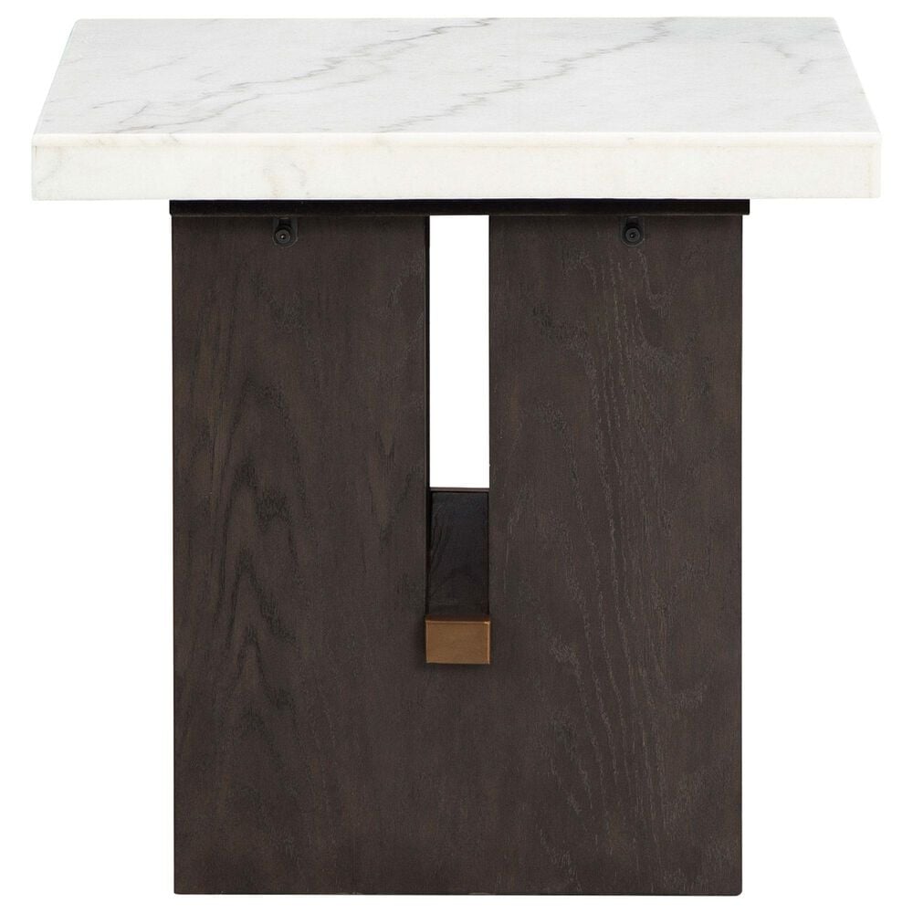 Ashley Burkhaus End Table in White and Dark Brown, , large