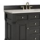 James Martin Vanities Brookfield 48" Single Bathroom Vanity in Black Onyx with 3 cm Victorian Silver Quartz Top and Rectangular Sink, , large