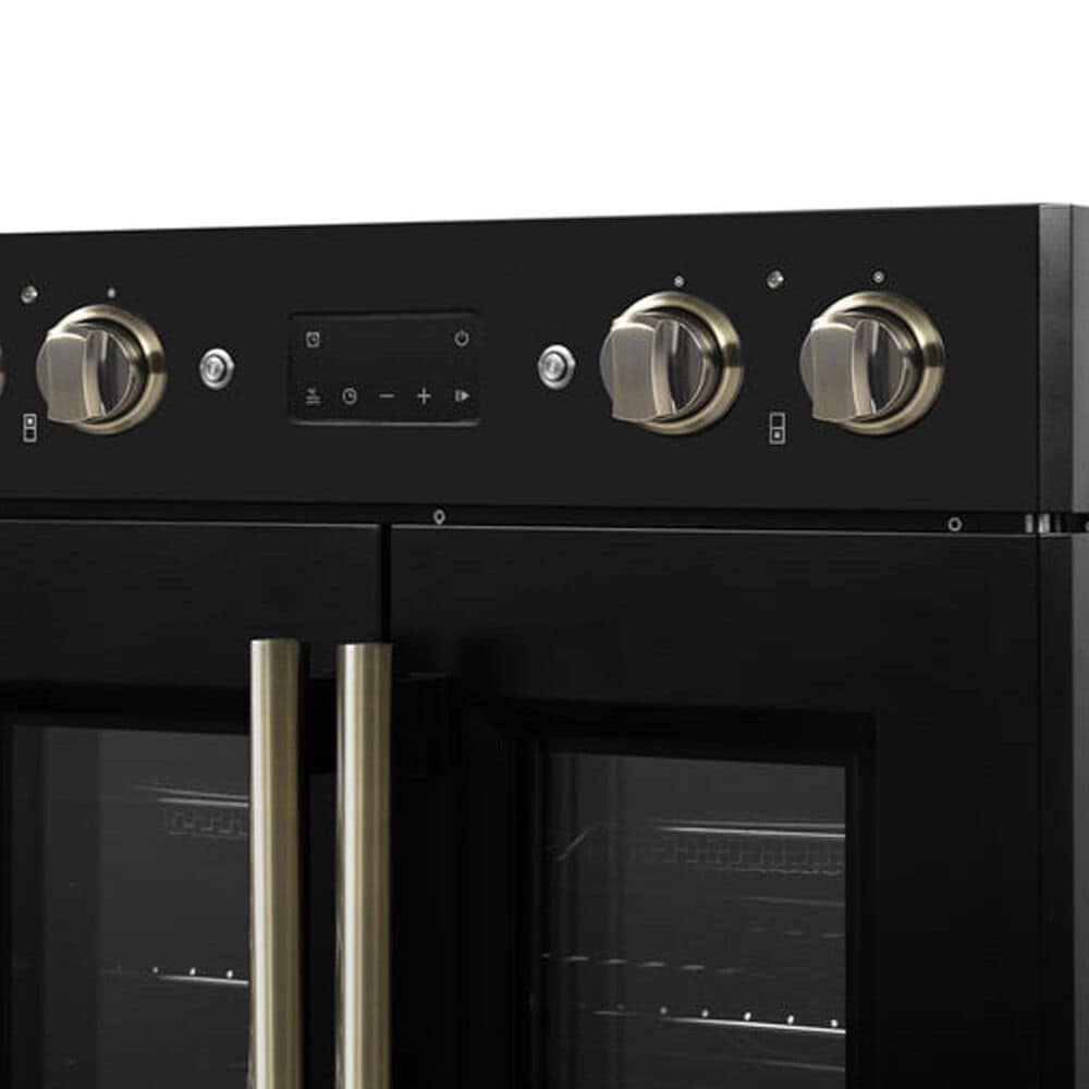 Forno Asti 30" Double Electric Wall Oven with Upper French Door in Black, , large