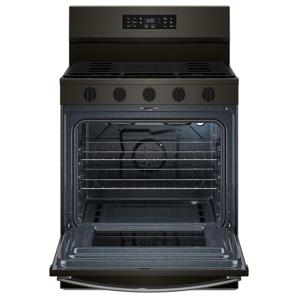 Whirlpool 5 Cu. Ft. Gas Range with Air Cooking Technology in Black-on-Stainless, , large