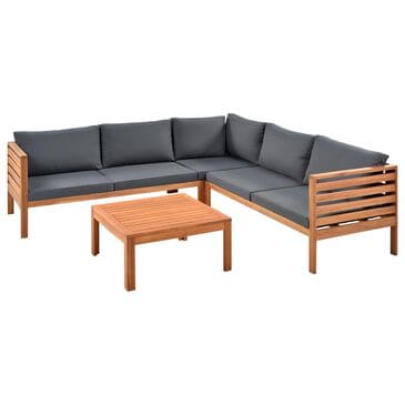Hearth and Haven 4-Piece Outdoor Sectional Set in Gray, , large