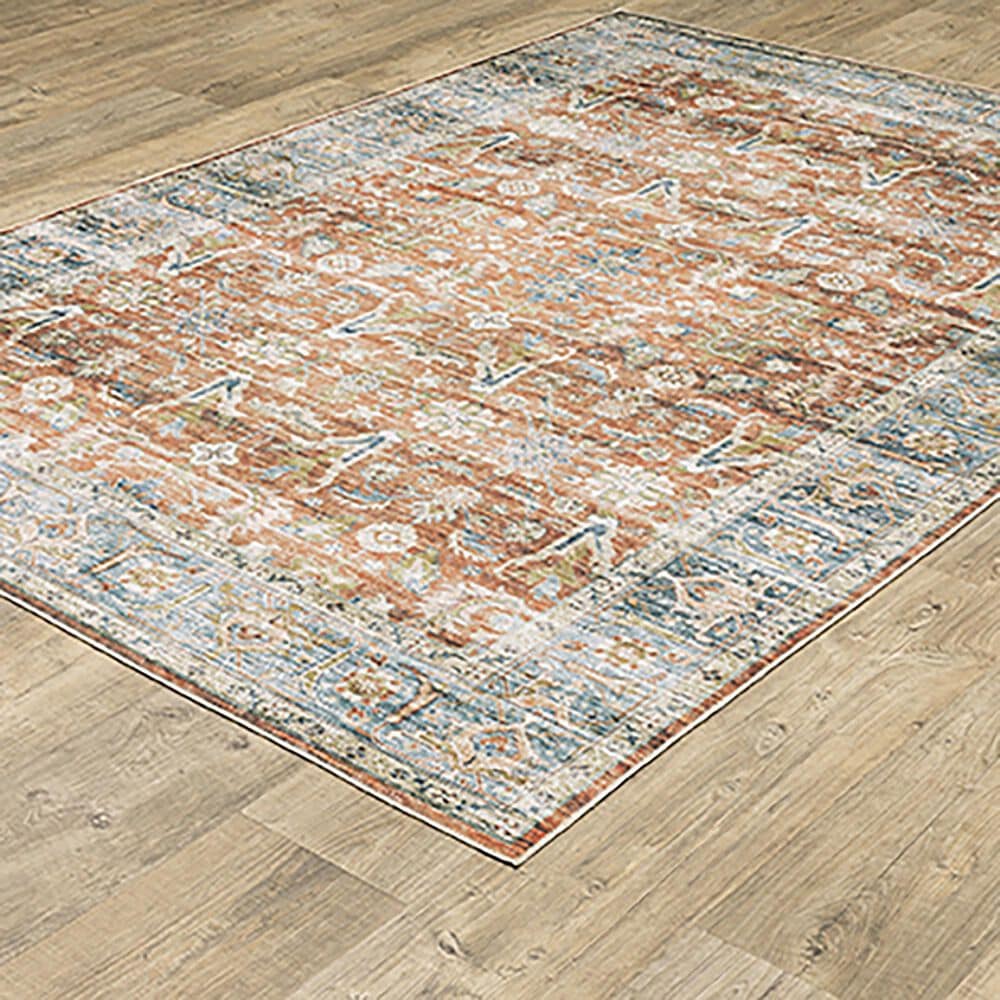 Oriental Weavers Charleston Distressed 5&#39; x 7&#39; Rust Area Rug, , large