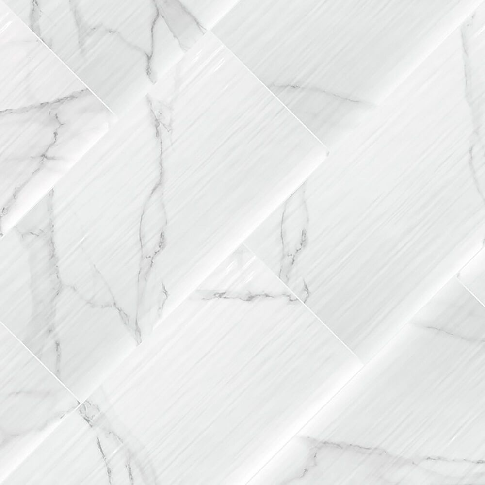 MS International Dymo Statuary Stripe White 12&quot; x 24&quot; Ceramic Tile, , large