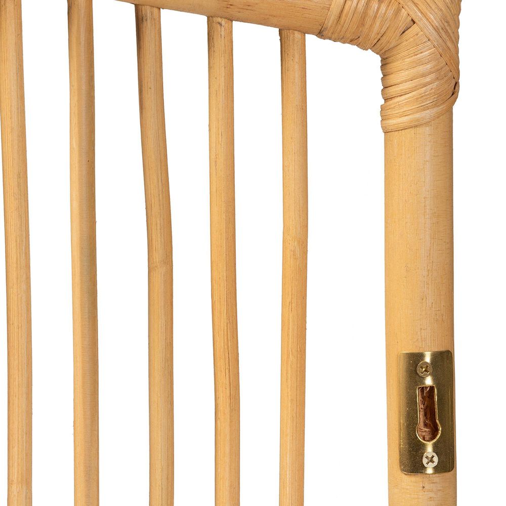 Baxton Studio Malvina Queen Wall Mount Headboard in Natural Brown, , large