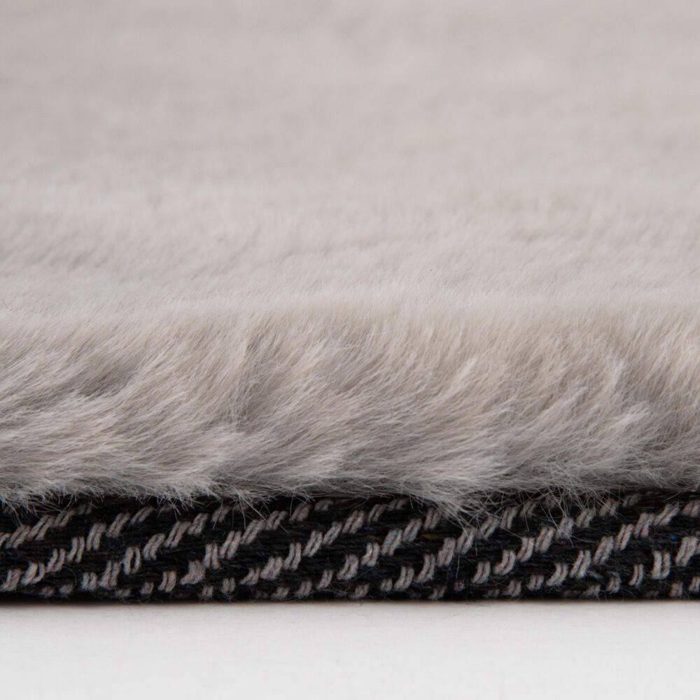 Central Oriental Avid Faux Fur Gray 7'6" x 9'6" Area Rug, , large