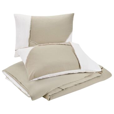 Peking Handicraft Vince 3-Piece Full/Queen Duvet Cover Set in Gray, , large