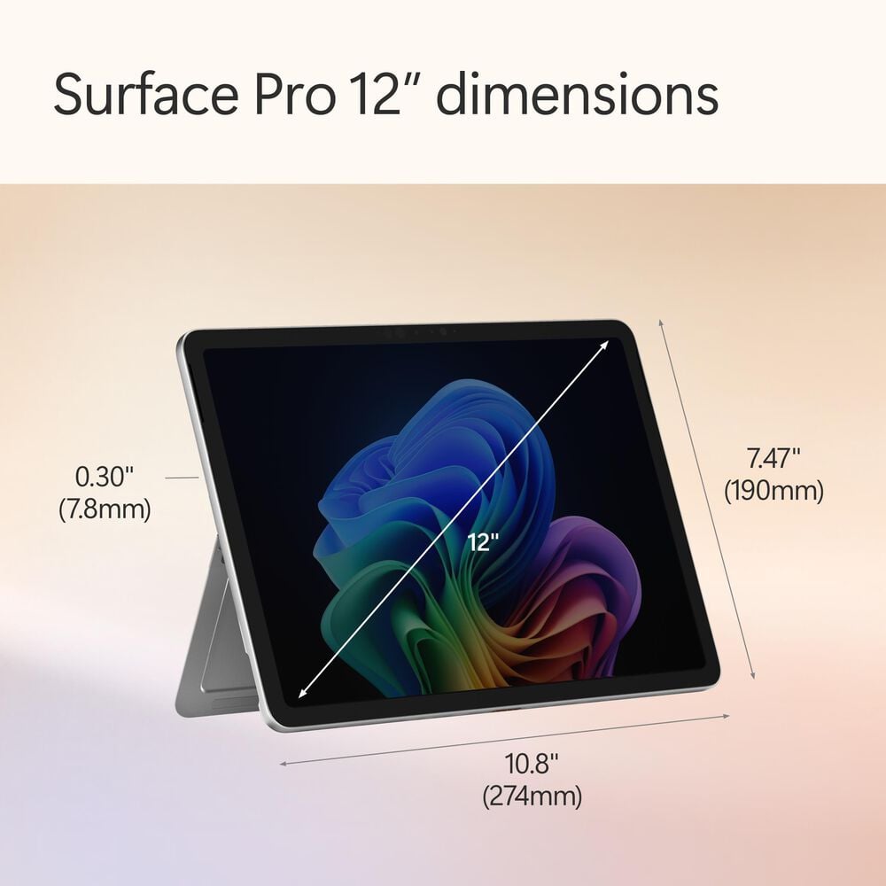 Microsoft Surface Pro Copilot+ PC 12&quot; Touch-Screen Tablet - Qualcomm Snapdragon X Plus - 16GB RAM - 512GB UFS - Windows 11 Home - Wi-Fi Only - Platinum - Device Only - &#40;Latest Model&#41;, , large