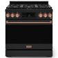 THOR KITCHEN Gordon Ramsay 6 Cu. Ft. 36" Professional Natural Gas Range with Rose Gold Handle Kit in Black, , large