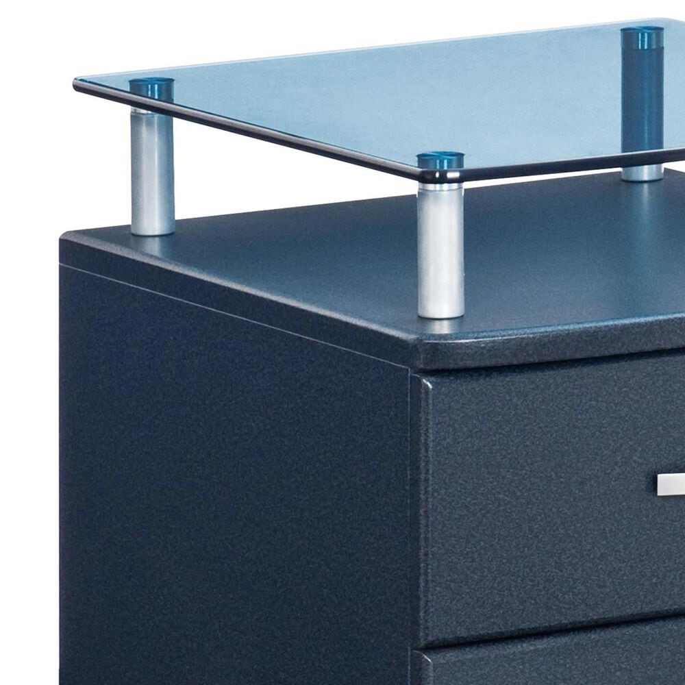 Rta Products Rolling File Cabinet with Glass Top in Graphite, , large