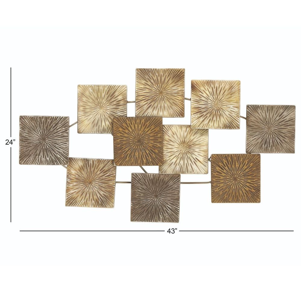 Maple and Jade 24&quot; x 43&quot; Wall Sculptures Carved Overlapping in Gold, , large