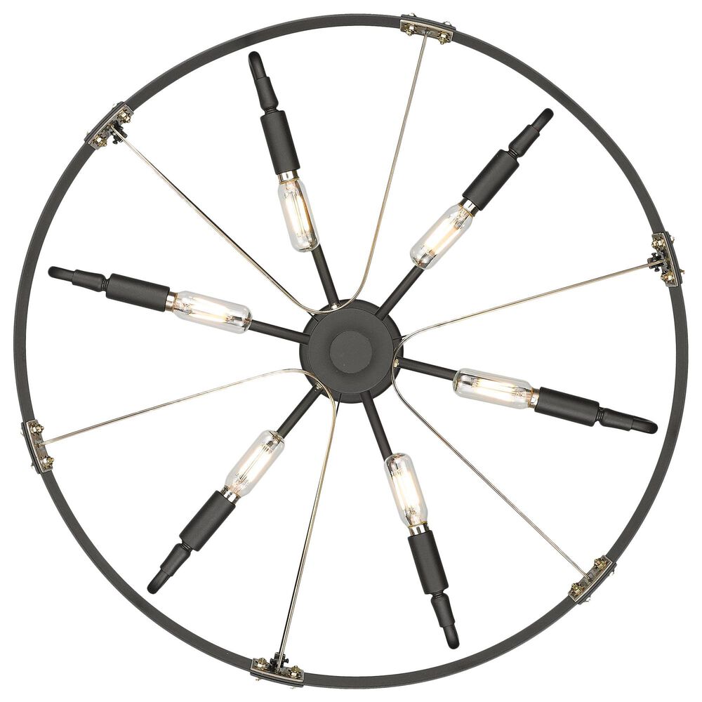 Golden Lighting Vaughn 6-Light Medium Pendant in Natural Black and Aged Brass, , large