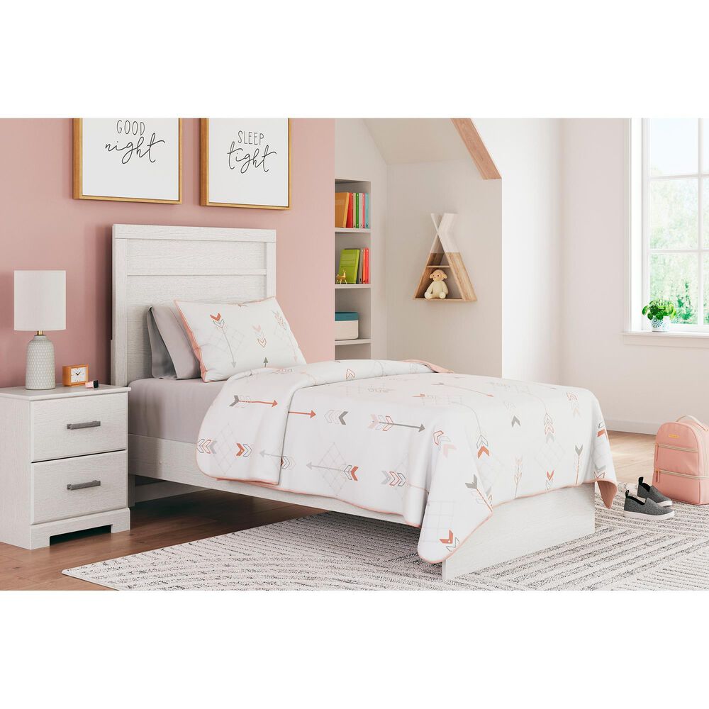 Ashley Stelsie Twin Panel Bed in White, , large