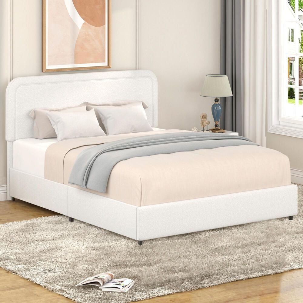 Hearth and Haven Liv Queen Storage Platform Bed in Ivory, , large