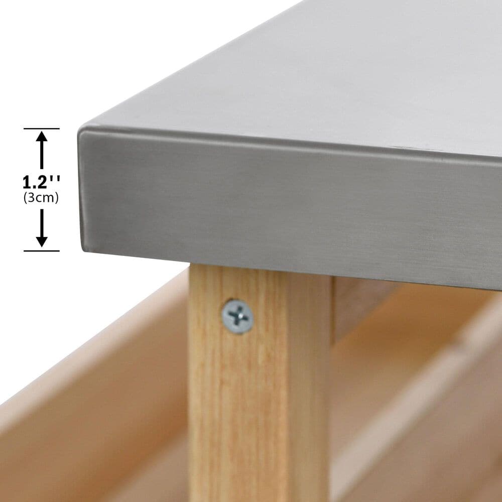 HOMLUX 50" Outdoor Kitchen Island in Natural and Stainless Steel, , large