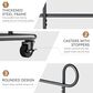 HOMLUX F-Shape Indoor Coat Rack with Lockable Wheeled Bases and Hat Hooks in Black, , large
