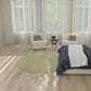 Nourison Courtyard Ivory and Green 6" Round Indoor/Outdoor Area Rug, , large