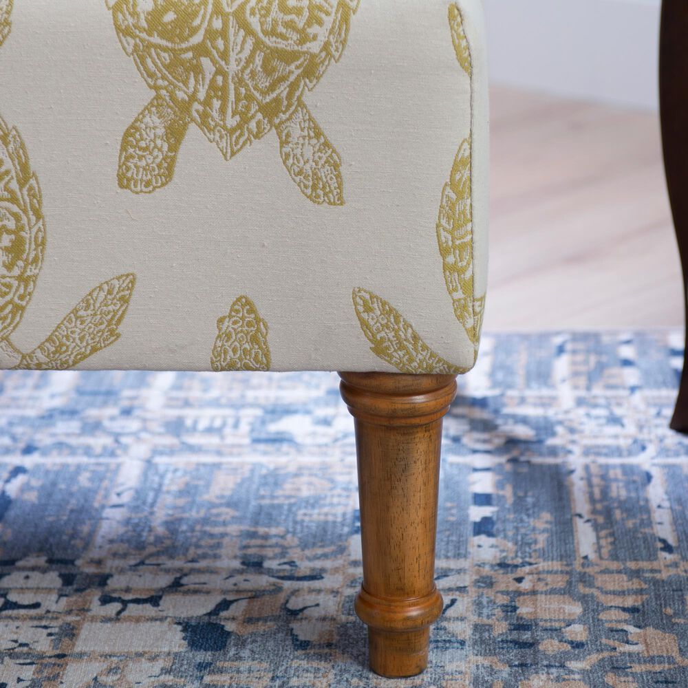 Linon Home Decor Hawksbill Accent Chair in Mustard and Cream, , large