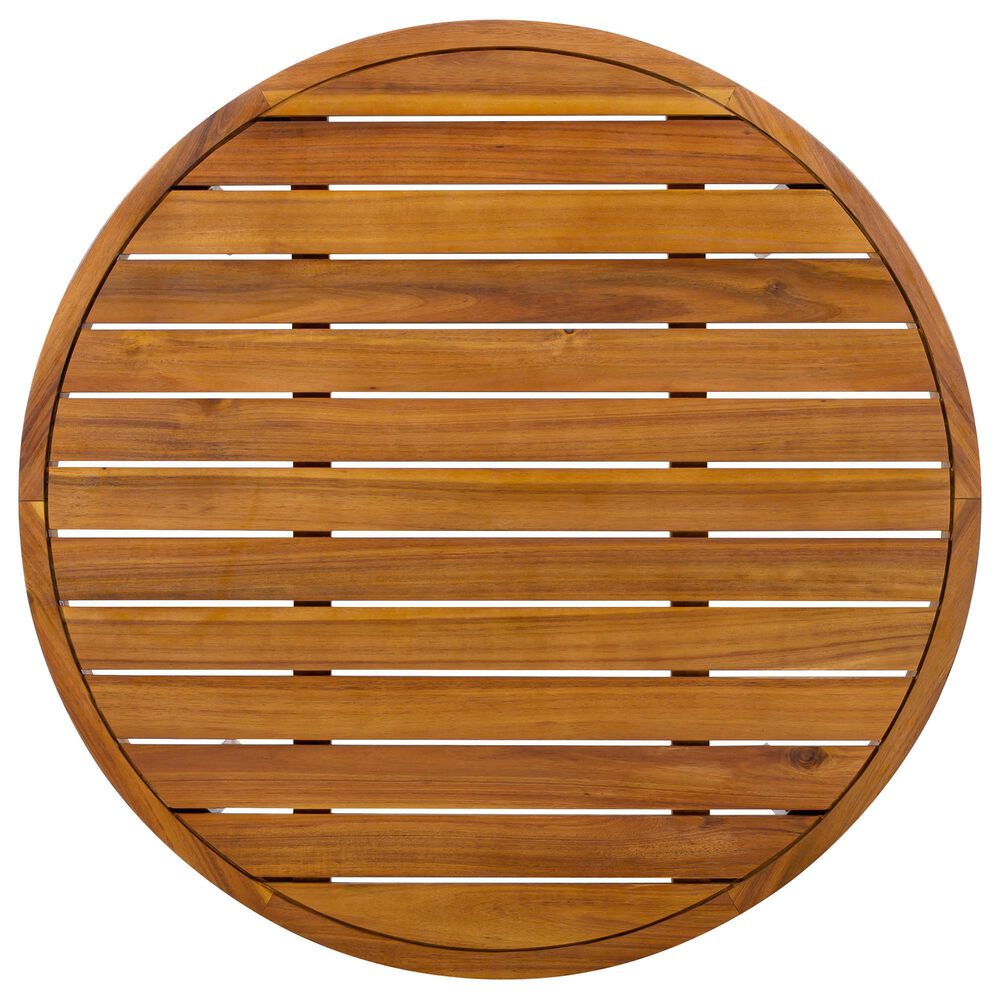 Hearth and Haven 2-Piece Outdoor Conversation Set with Cream Cushion in Light Teak, , large