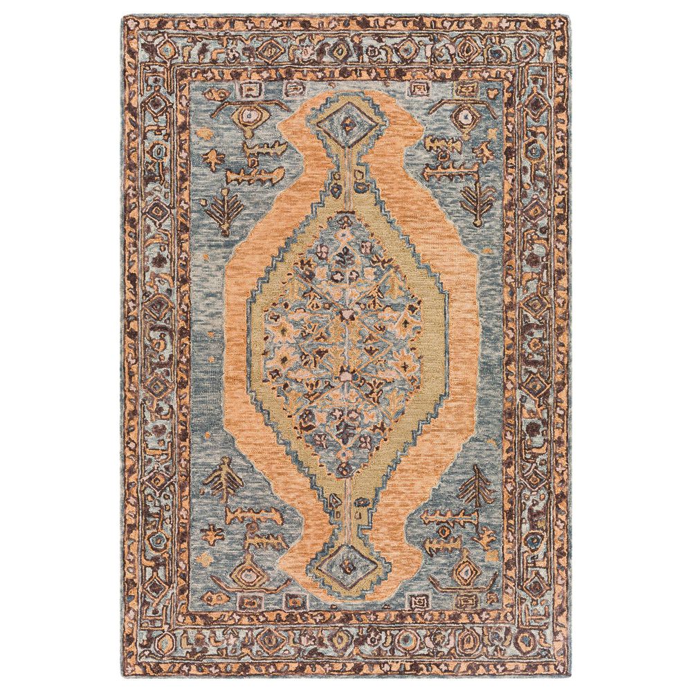 Surya Urfa URF-2303 2'6" x 8' Peach, Aqua and Denim Area Rug, , large