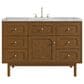 James Martin Laurent 48" Single Bathroom Vanity in Honey Oak with 3 cm Carrara Marble Top and Rectangular Sink, , large