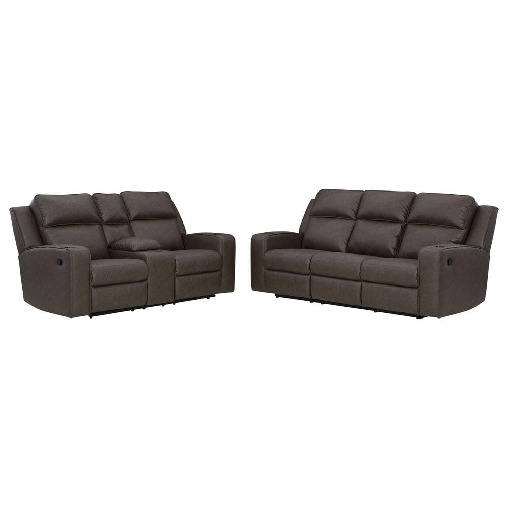 Ashley Lavenhorne 2-Piece Manual Reclining Living Room Set in Umber, , large