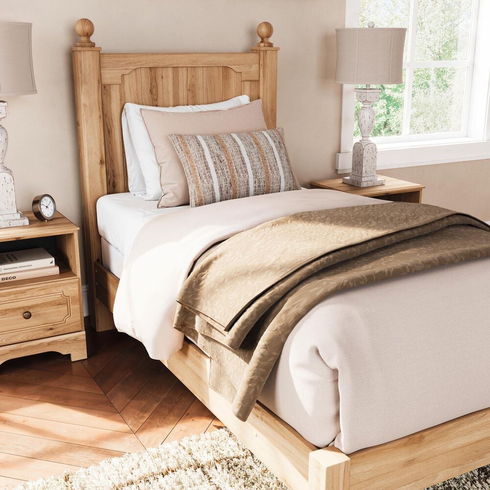 Ashley Aleaport Twin Panel Bed in Warm Brown, , large