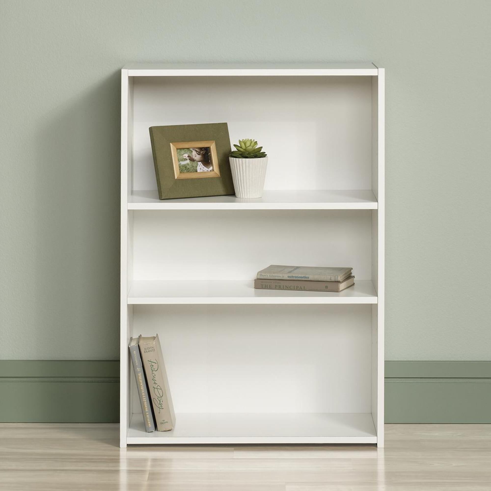 Sauder Beginnings 3 Shelf Bookcase in Soft White NFM