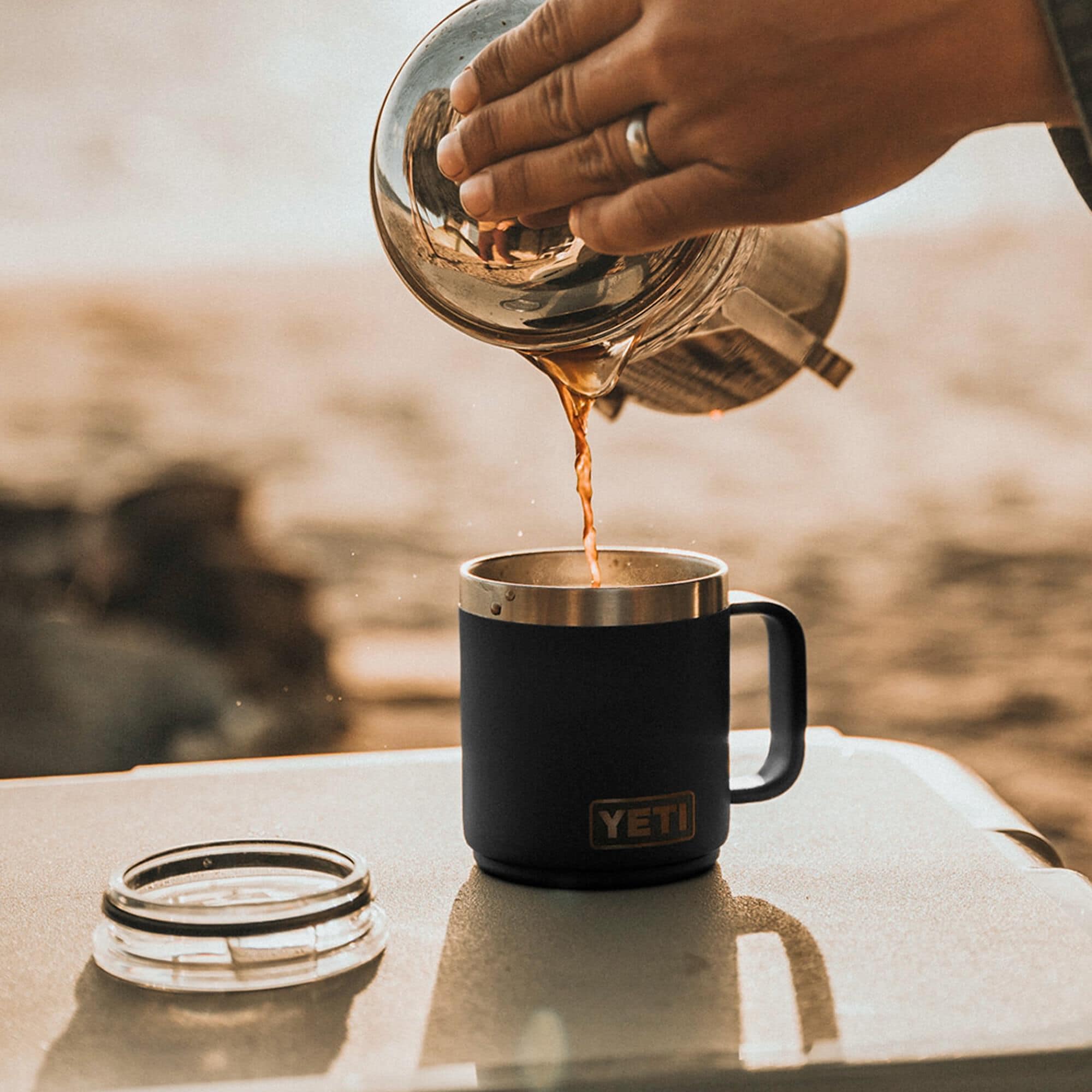 YETI Rambler 10 Oz Stackable Mug with MagSlider Lid in Charcoal NFM