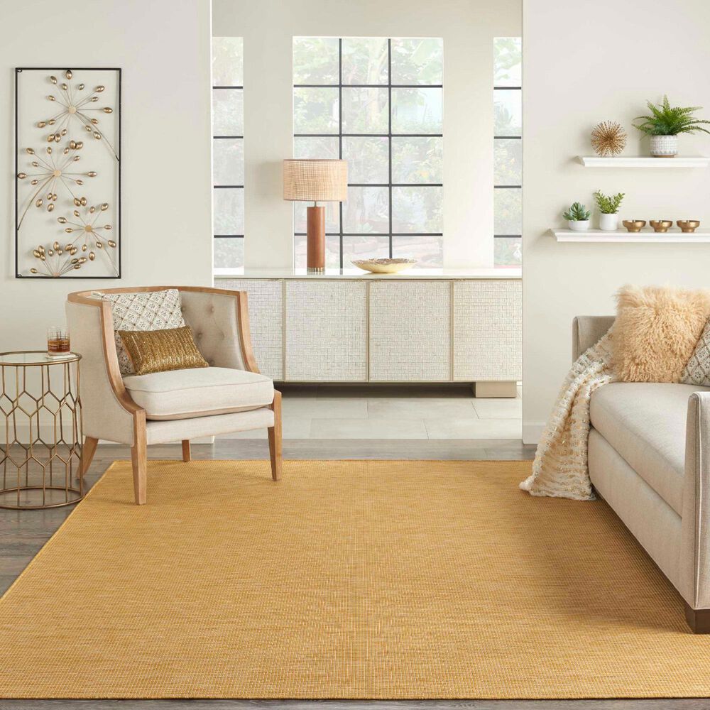 Nourison Positano 7&#39; x 10&#39; Yellow Indoor/Outdoor Area Rug, , large
