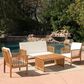 Hearth and Haven 4-Piece Outdoor Chat Set with Grey Frame in Cream, , large