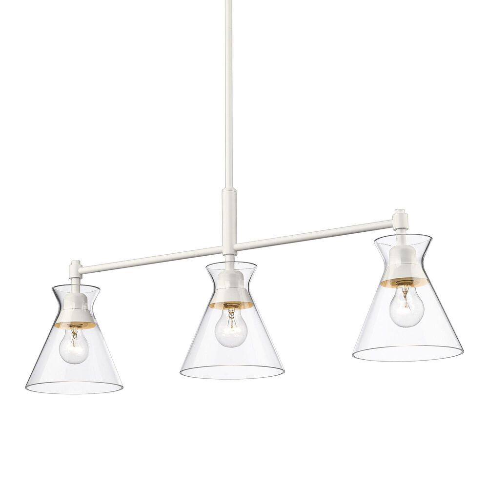 Golden Lighting Malta 3-Light Linear Pendant in Matte White, , large