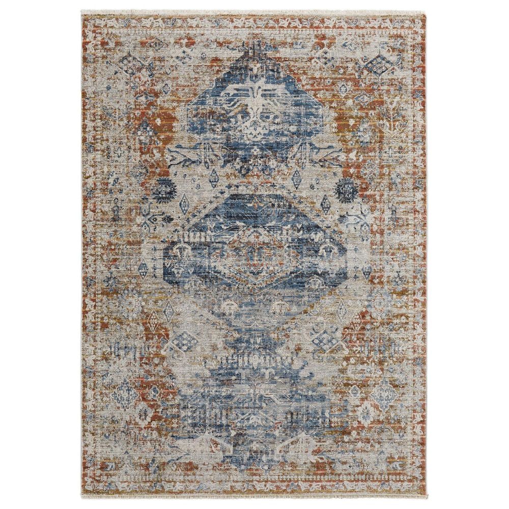 Feizy Kaia 39HWF 3" x 5" Blue and Red Area Rug, , large