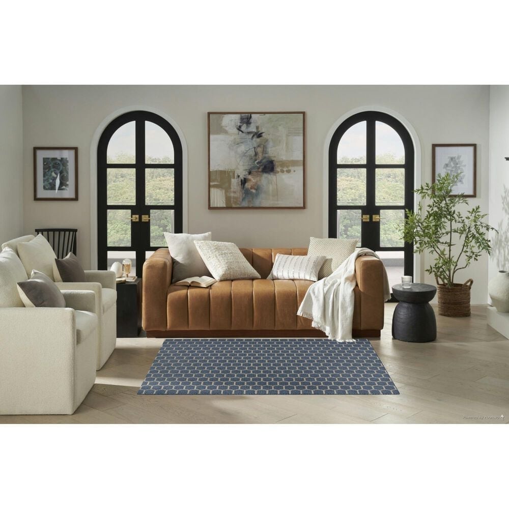 Nourison Twist Reversible 4&#39; x 6&#39; Blue Indoor/Outdoor Area Rug, , large