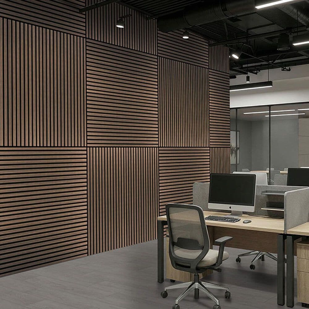 MS International Sonowood Espresso 24" x 48" Acoustic Wood Slat Panels, , large