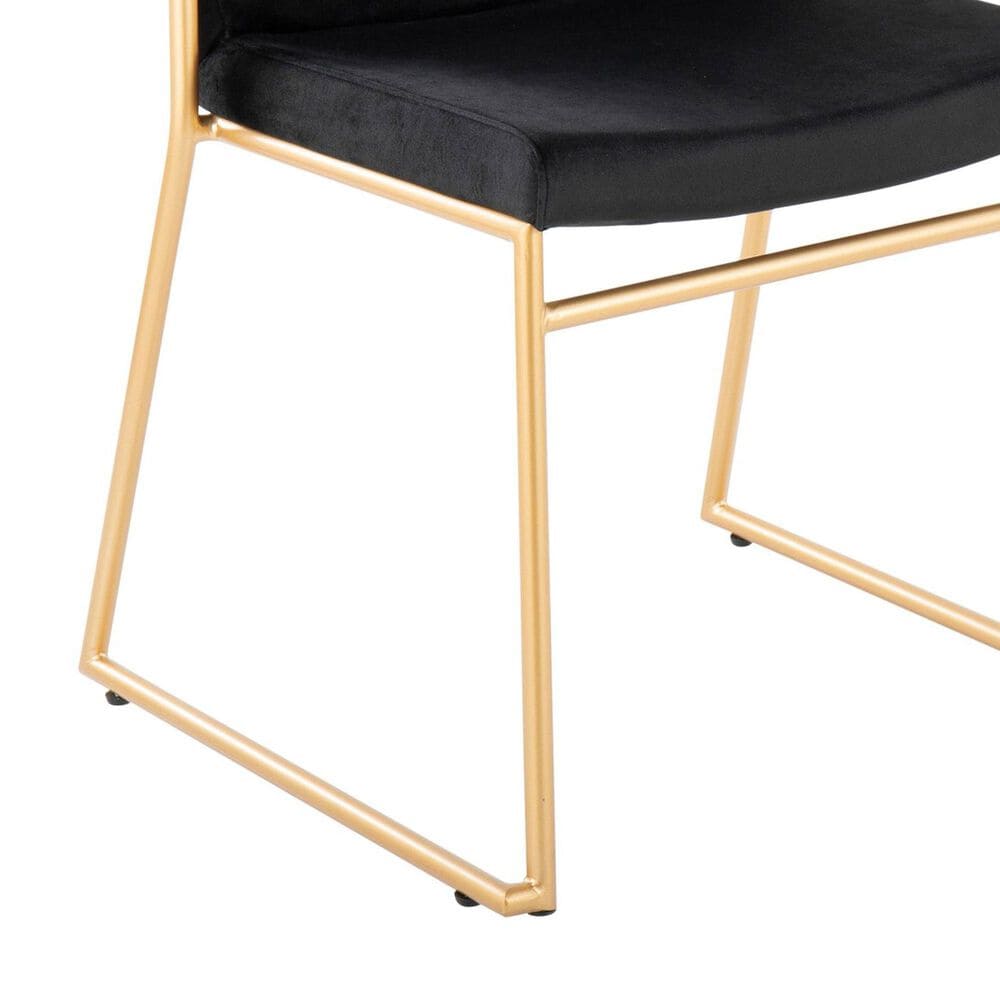 LumiSource Dutchess Side Chair with Black Velvet Cushion in Gold (Set of 2), , large