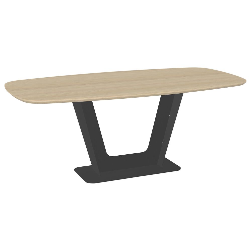 Amisco Amelia and Charlotte 7-Piece Rectangular Dining Set in Black Coral and Nature, , large