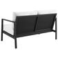 Linon Home Decor Holland Outdoor Loveseat with White Cushions in Black, , large