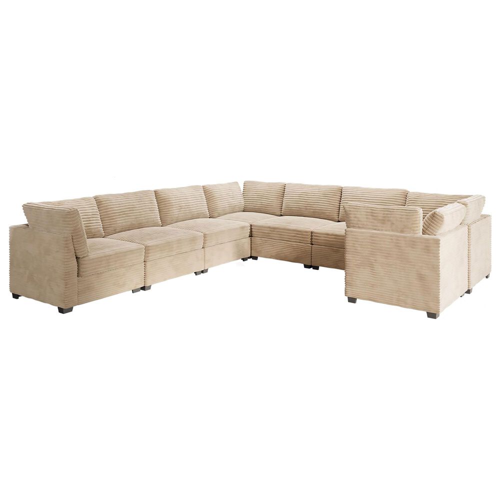 HOMLUX 8-Piece Oversized U-Sectional in Beige, , large
