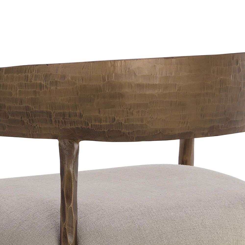 37B Zanatta Counter Stool with Taupe Grey Cushion in Antique Brass, , large