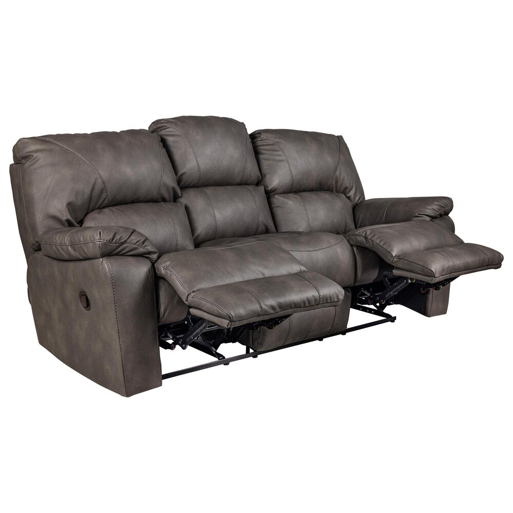 HomeStretch Rhino Manual Reclining Sofa in Pewter, , large