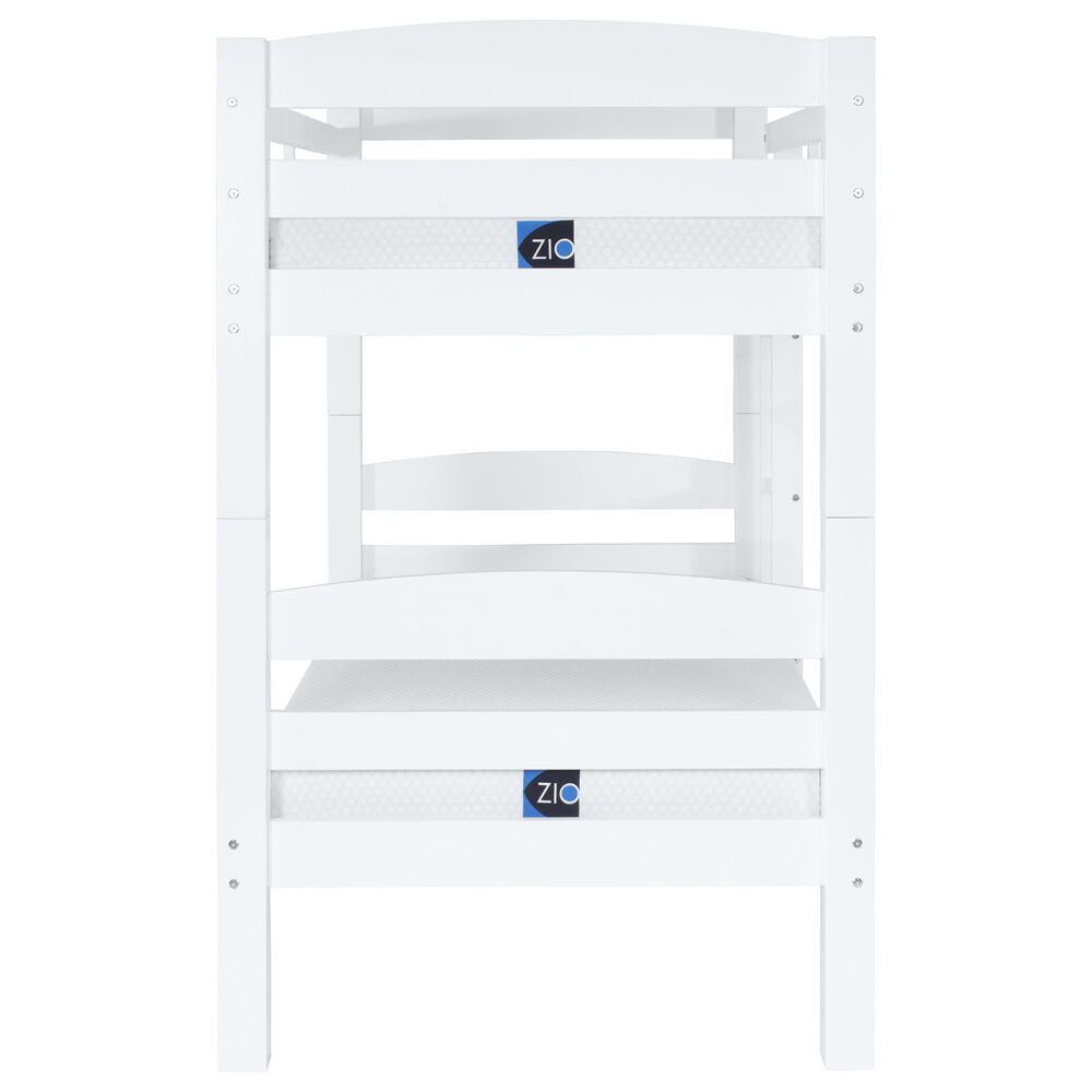 Linon Home Decor Levi Twin Over Twin Bunk Bed in White, , large