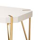 Baxton Studio Kassa Coffee Table in White and Brushed Gold, , large