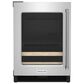 KitchenAid 24" Beverage Center with Left Hinge, Wood-Front Racks in Black and Stainless Steel, , large