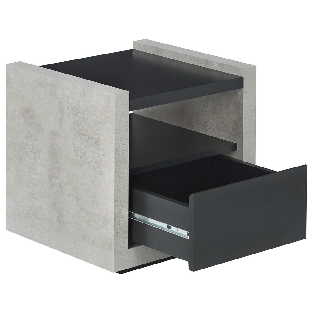 Furniture of America Anderson End Table in Black/Cement, , large