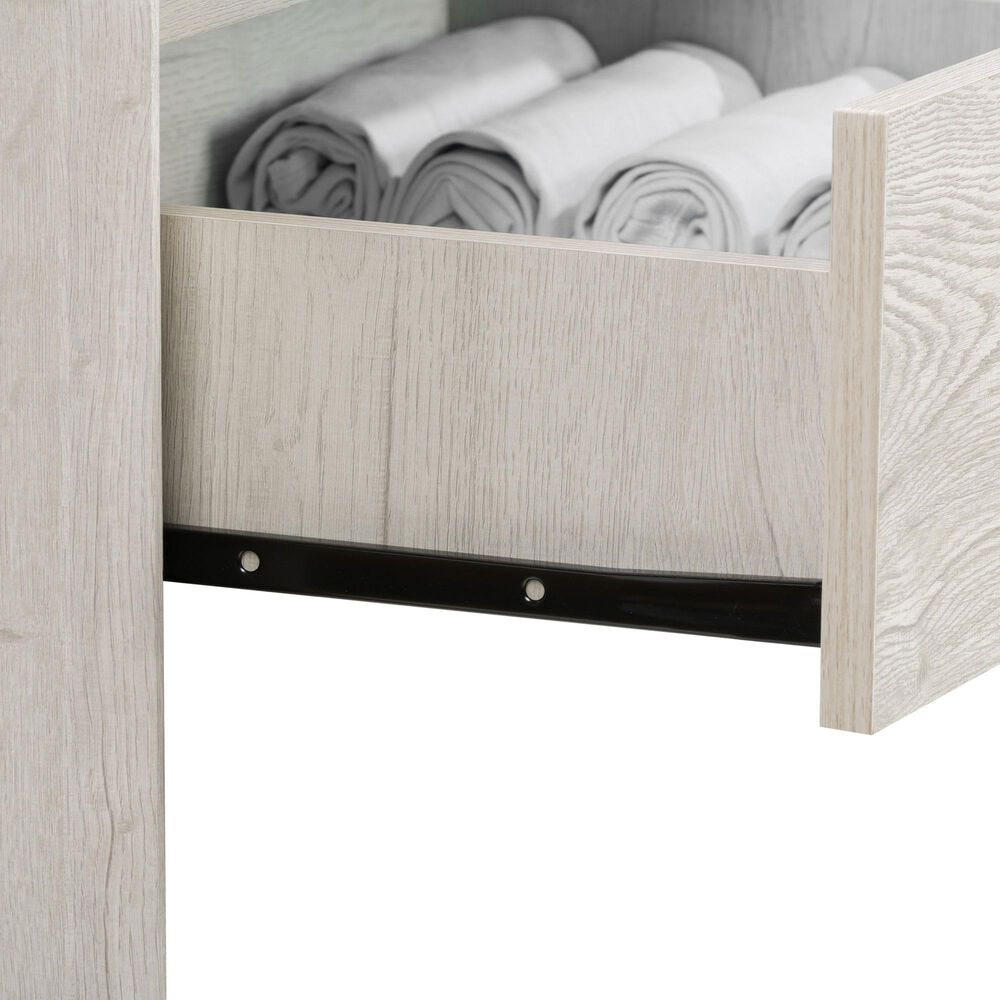 CorLiving Newport 5 Drawer Tall Dresser in White Washed Oak, , large