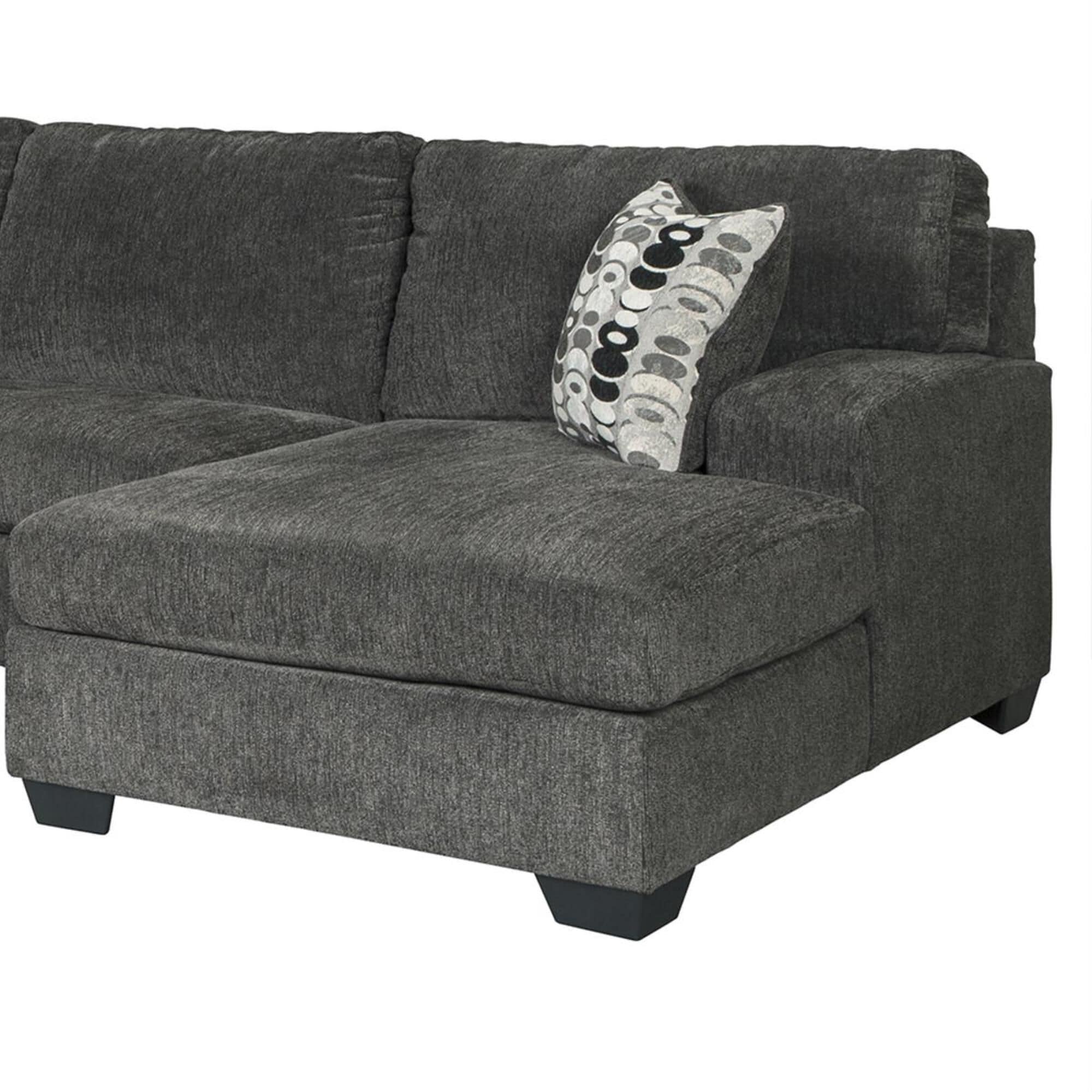 Ashley Ballinasloe 3 Piece Right Facing U Shaped Stationary Sectional in Smoke NFM