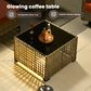 HOMLUX 5-Piece Outdoor Conversation Set with Solar Lighting Table in Coarse Textured Orange, , large