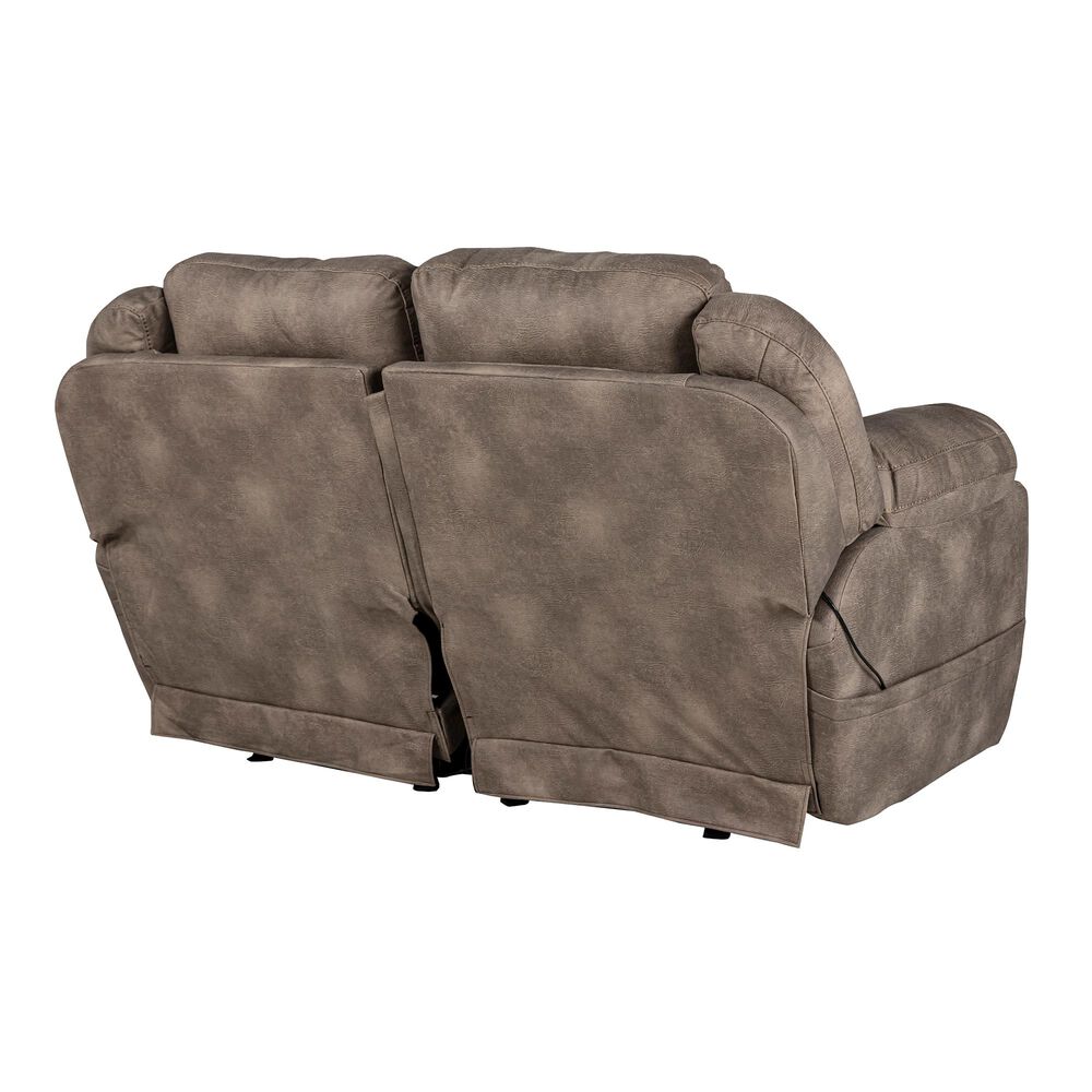 Catnapper Flynn Power Rocker Recliner Loveseat with Headrest and Lumbar in Fig, , large